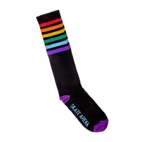 Skate Arena Long Socks - Black/Rainbow