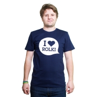 I Love Rolki - Classic T-shirt - Granatowy