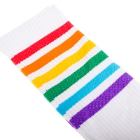 Roll4all - Long Socks - White/Rainbow
