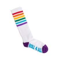 Roll4all - Long Socks - White/Rainbow