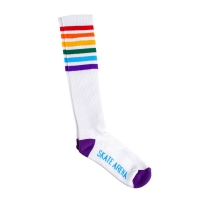 Skate Arena Long Socks - Biało/Tęczowe
